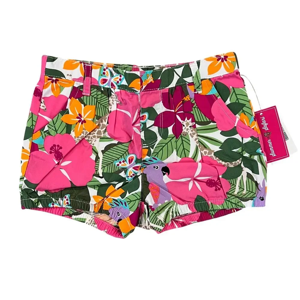NWT Gymboree Parrot Ruffle Top & Tropical Flower Bubble Shorts